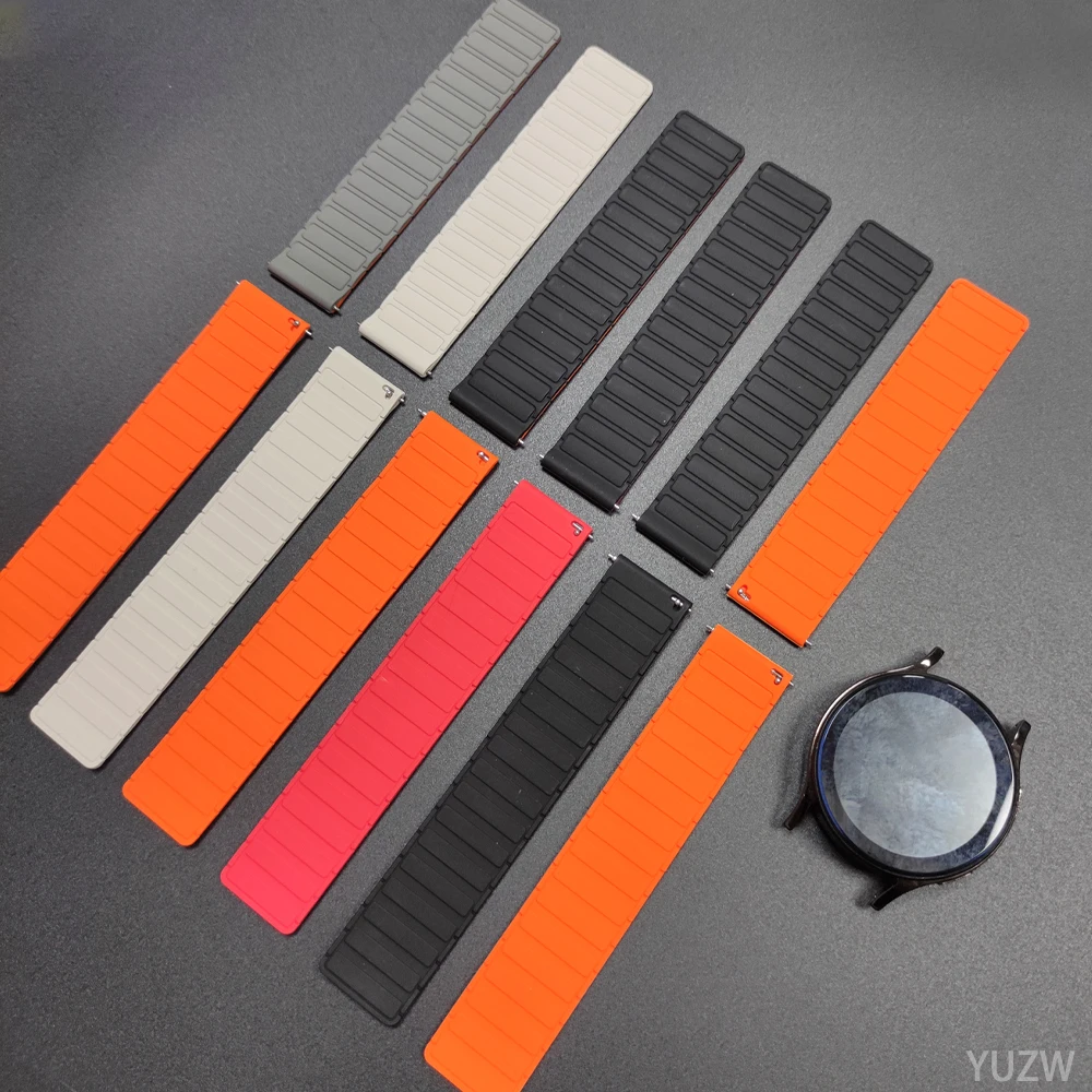 Huawei Watch 5 Pro、GT5/4/3/2 Pro、46mm Buds Ultimate対応 22mm マグネット式交換バンド シリコンループ ブレスレット