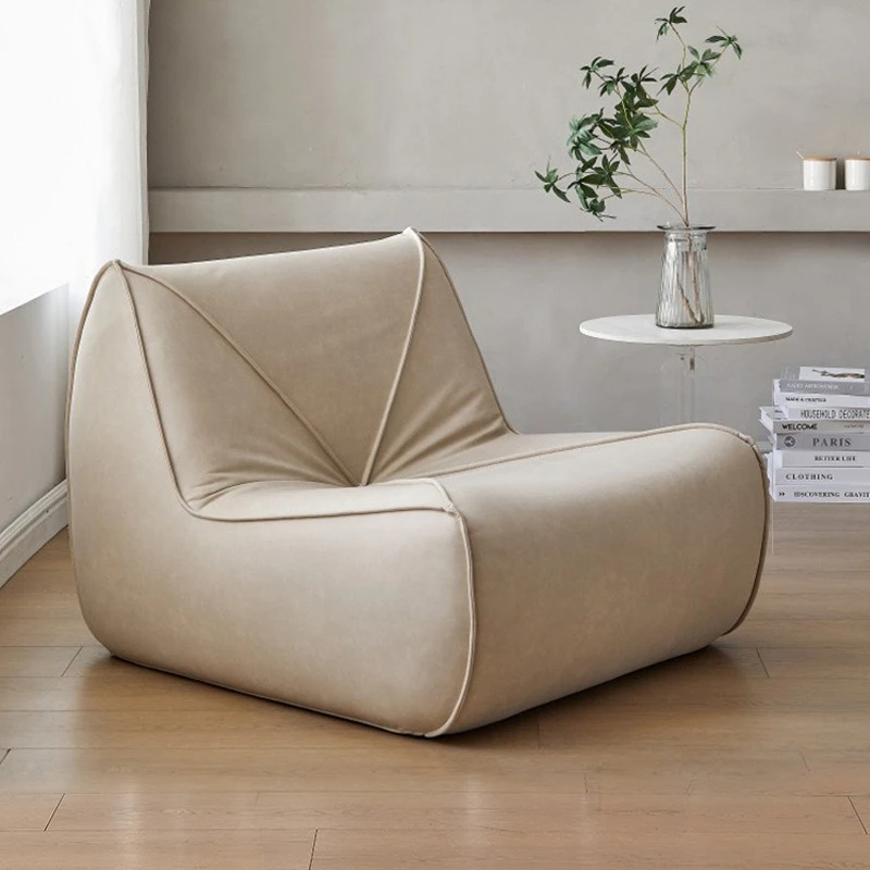Light luxury technology cloth sofa living room pure sponge leisure chair balcony bedroom single small sofa