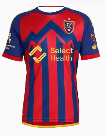 Real Salt Lake 2025/26 Away Soccer Jersey MLS Men's Football Shirt Fan Version Blue White Checkerboard Pattern Kit