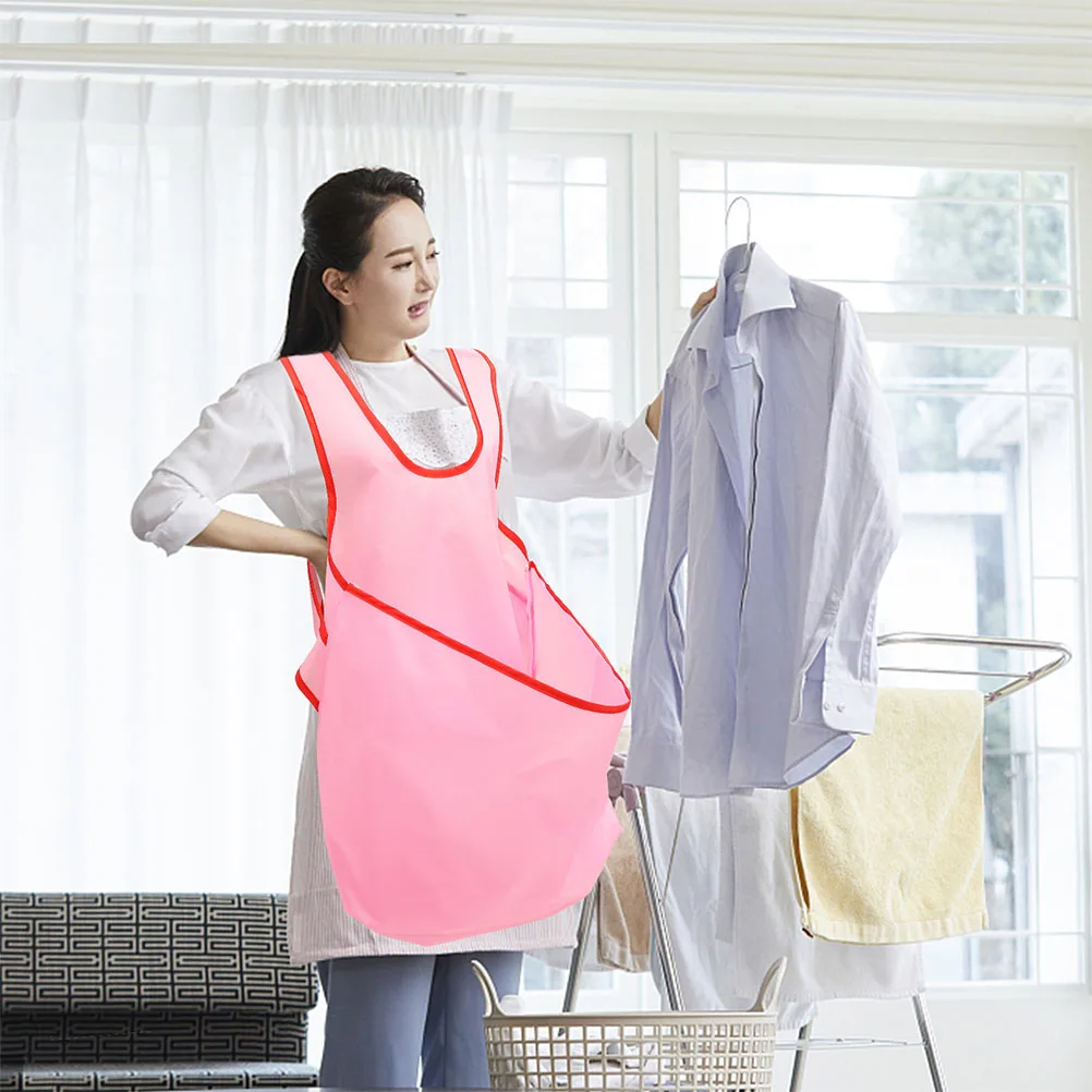 

2 pcs Laundry Drying Aprons Portable Breathable Mesh Pouch Quick Dry Clothes Women Cute Apron Cloth BBQ Worker Industrial White