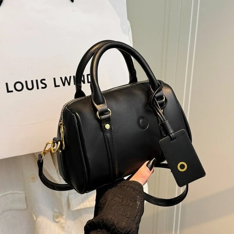 

Vintage Large Capacity Boston Bag for Women, Pu Leather Stylish Pillow Handbag, on Trend Top Handle Shoulder Purse for Daily