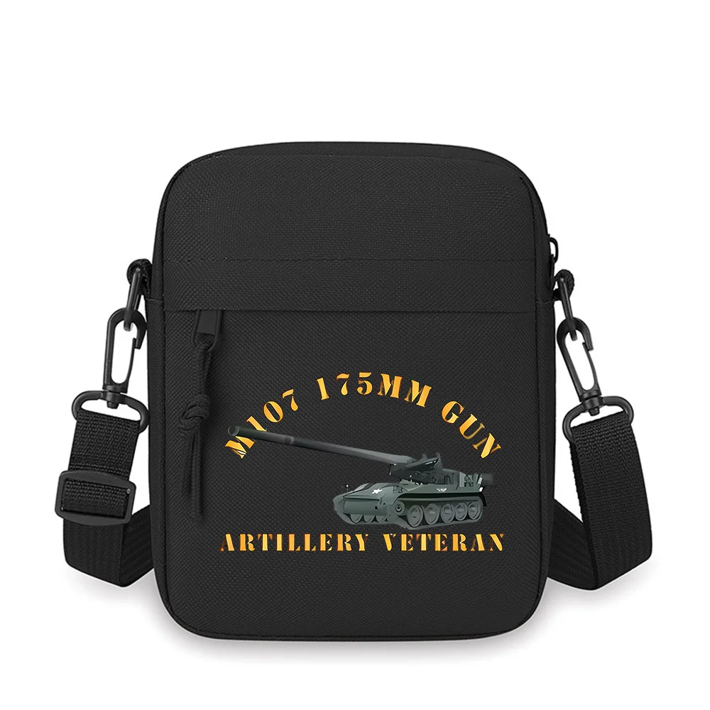 

Tank Gun Veteran Artillery Service Design Men Crossbody Bag Single Shoulder Women Cartoon Anime Film Printing Design Unisex