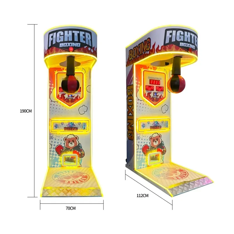 FL Wholesale Coin Operated Boxing Game Machine Arcade Electronic Hammer Boxer Game Street Amusement Parks Kids Glass Customized