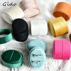 Multi-Colors Oval Ring Box Luxury Jewelry Packaging Display Wedding Rings Holder Earrings Holder