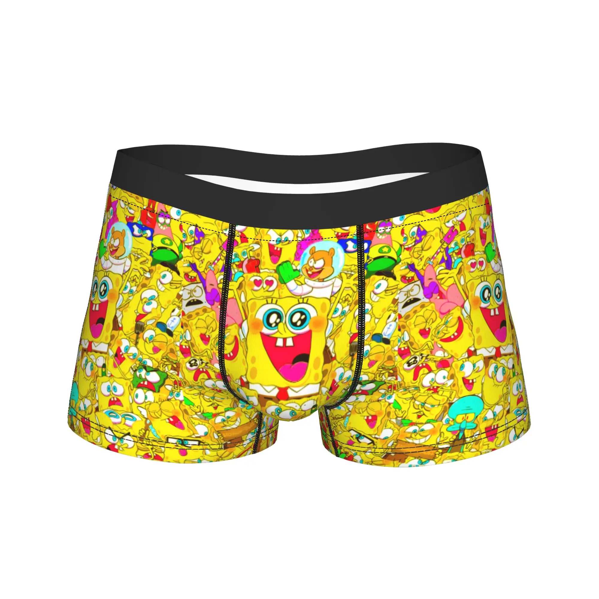 SpongeBobs Colorful All Character Confetti Underwear  Men's Shorts Briefs Comfortable Trunk Quality Large Size Underpants