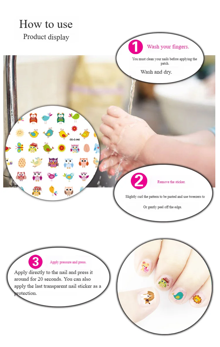 Leuke Anime Mickey Nail Sticker Kinderen Vingernagel Decoraties Paster Meisjes Cartoon Nagels Art Decal Accessoires Kids Gift