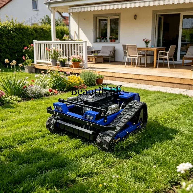 Asmt Customized RC All-Terrain Crawler Mower Robotic Safety Emergency Stop Adjustable Cutting Lifting Lawn Device