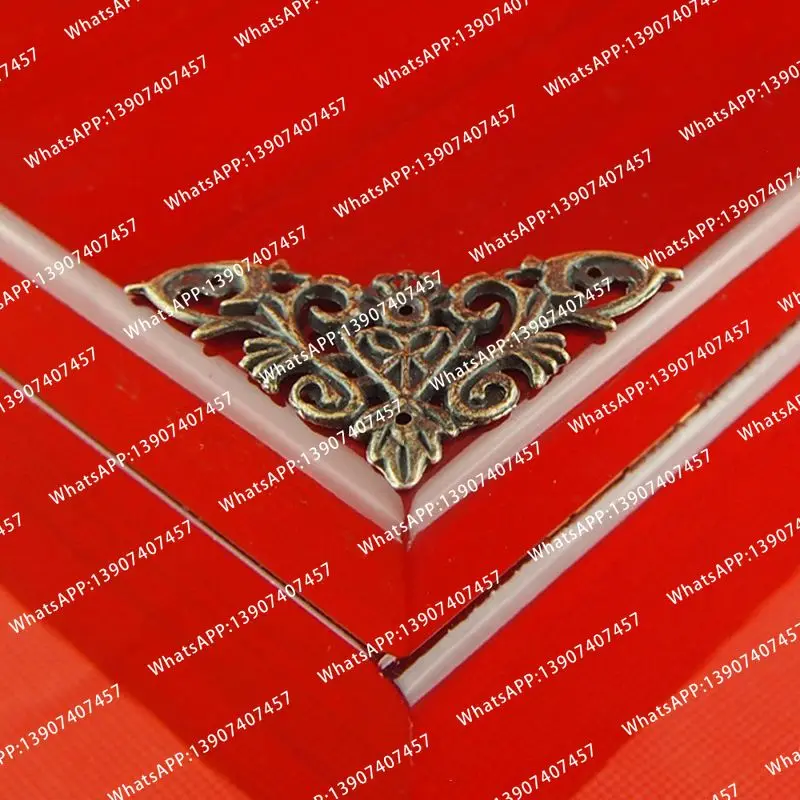 46MM 4PCS Antique Bronze Flat Triangular Zinc Alloy Corner Wooden Box Wine Box Lace Decorative Bracket