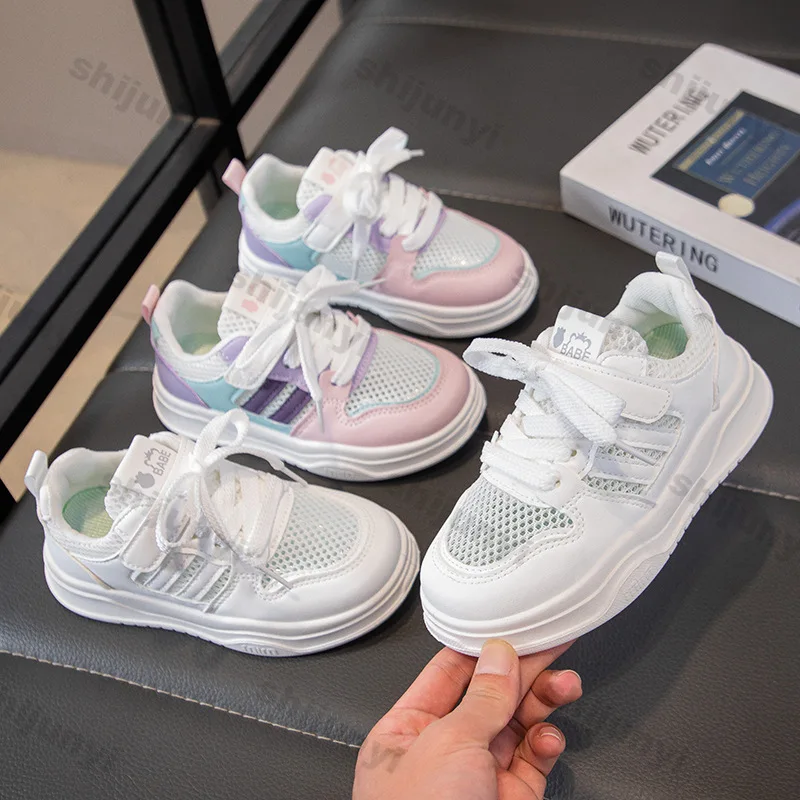 

Children's Sneakers 2026 Summer New Comfort Breathable Mesh Girls Casual Flats Lightweight Soft Sole Non Slip Kids Sport Shoes