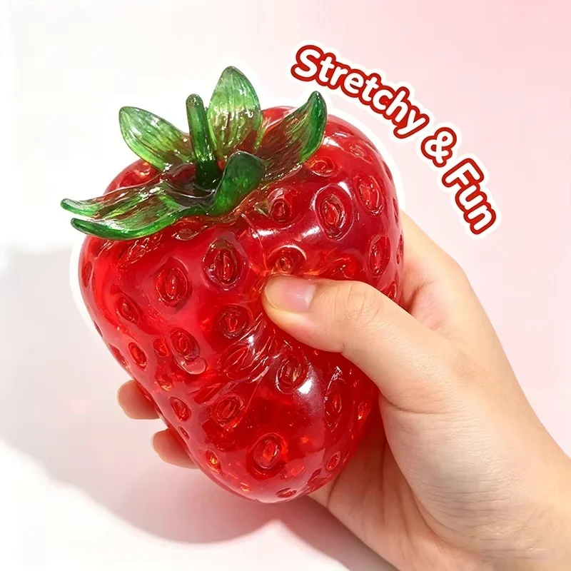Squishy Vaseline Strawberry Stress Ball Toy Creative Strawberry No Rebound Squeeze Fidget Toy ASMR Sensory Stress Relief Toys image 3
