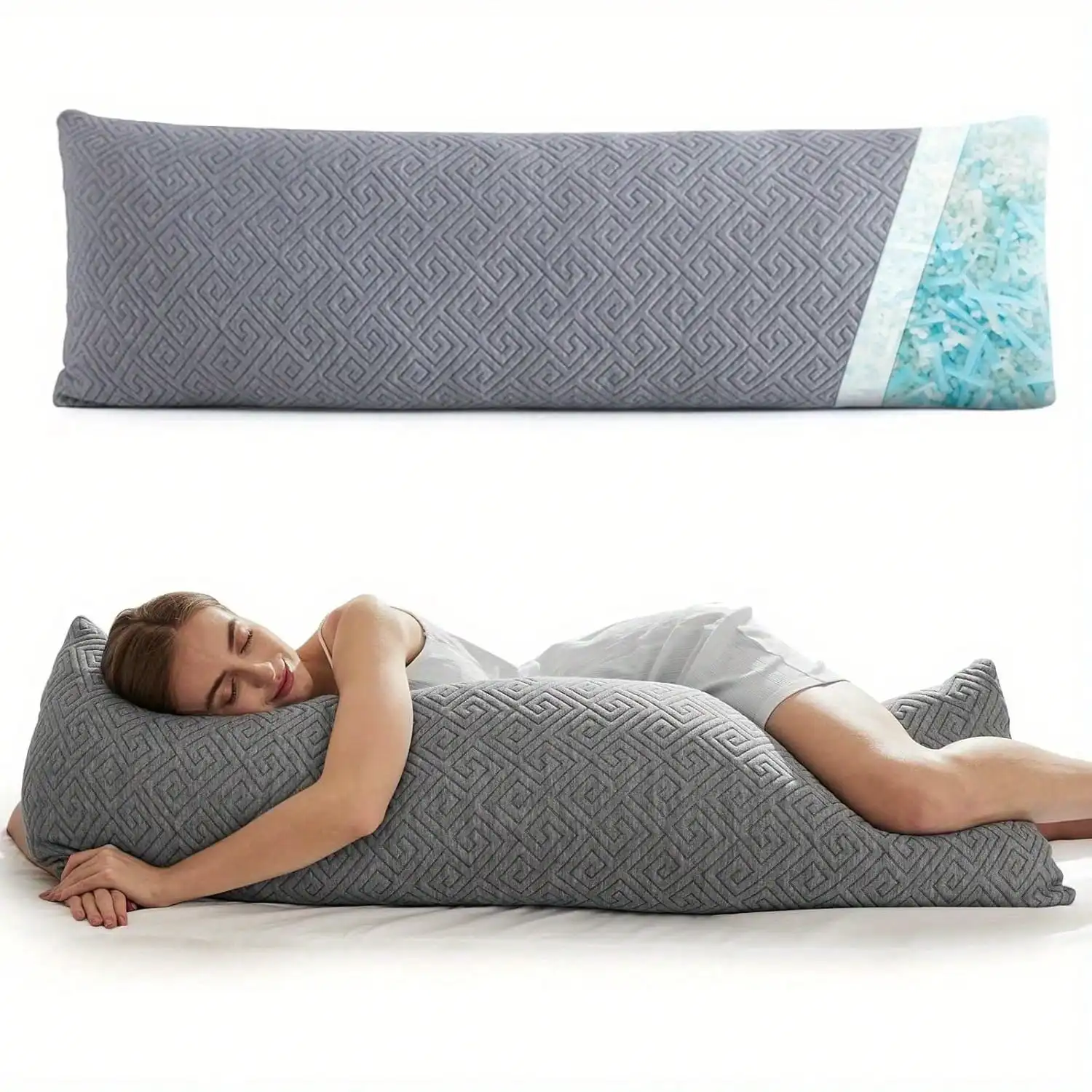 Body Pillow For Adults And Pregnancy Large Long Bed Pillows For Sleeping Adjustable Shredded Hug Pillow Maternity Side Sleeper Pillow Long Cuddle Pillow Support And Fluffy 20x54 Inch