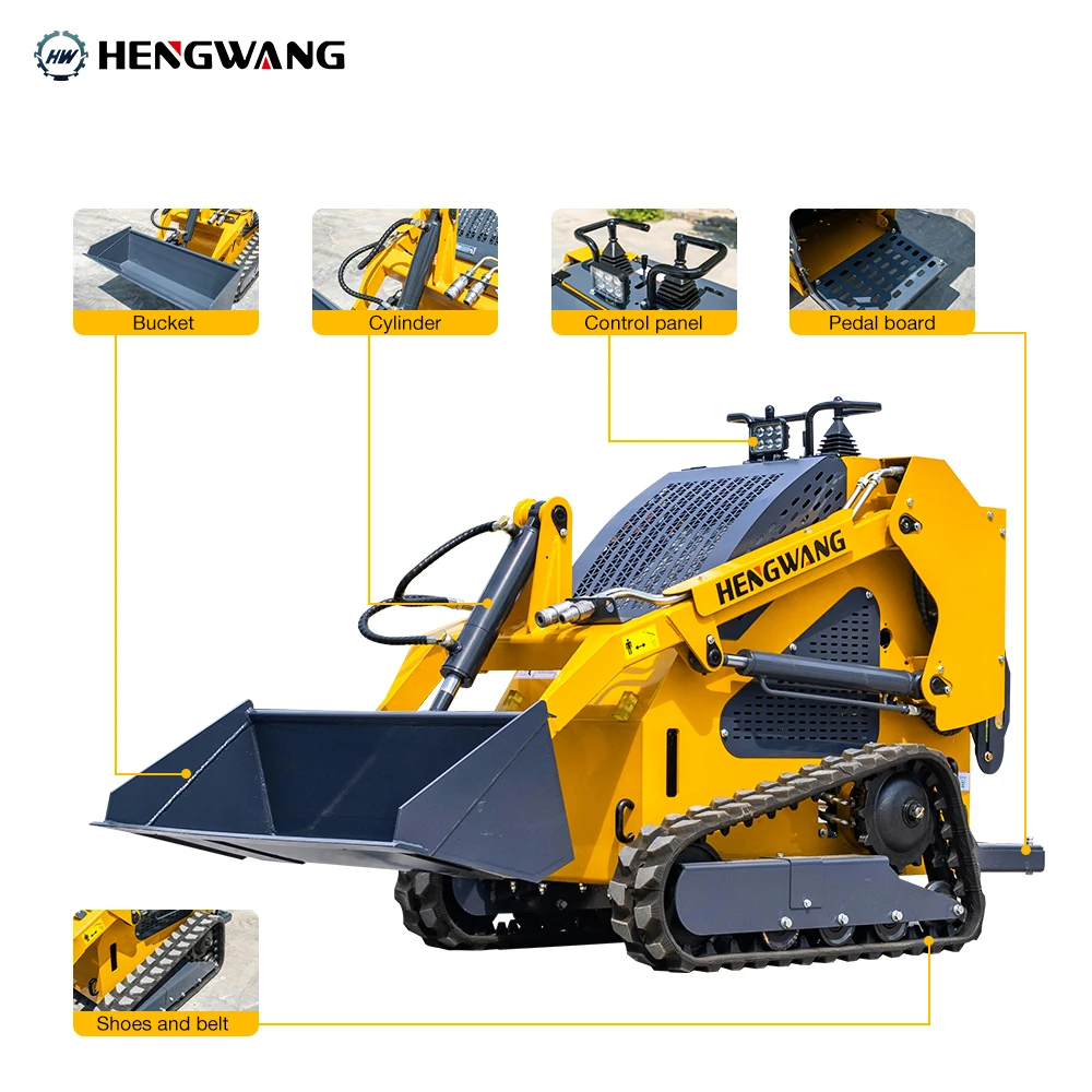 ที่กําหนดเอง Mini Skid Steer Loader Crawler ขนาดเล็ก Skid-steer Loader HW-T360 เครื่องจักรกลการเกษตรอุปกรณ์โรงงานขายตรง