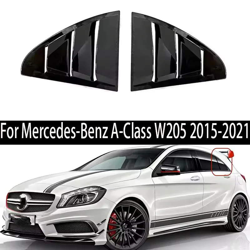 

1 set Rear Window Side Vent Shutter Louver Cover For Mercedes-Benz A-Class W205 2015-2021Black ABS