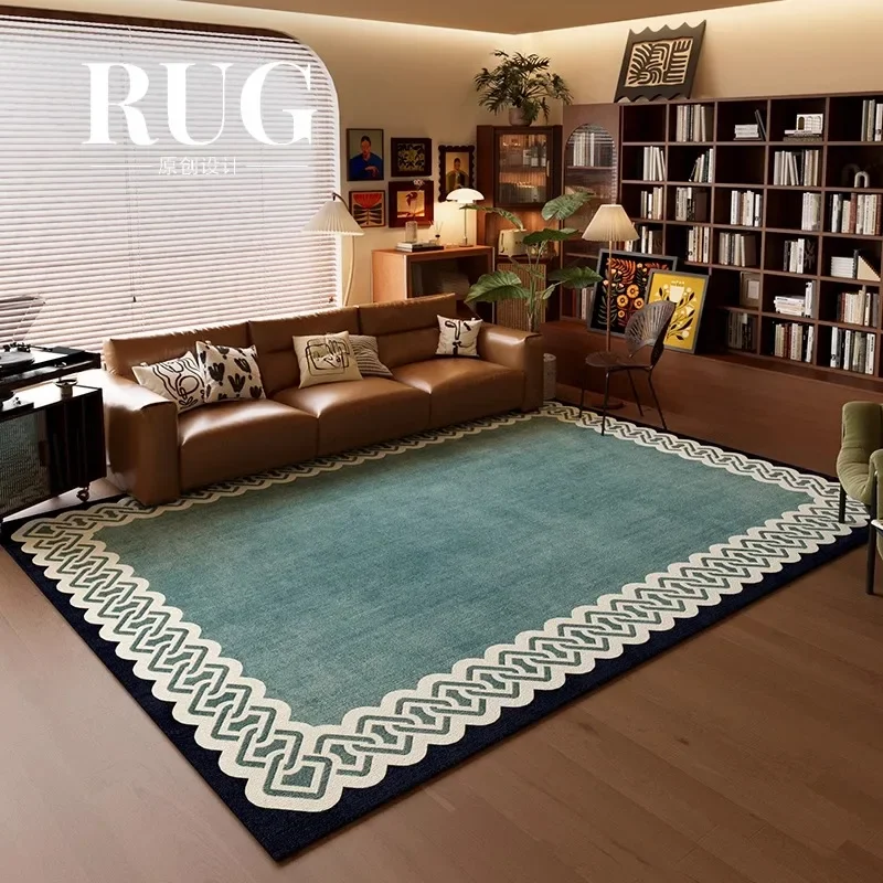 

Carpet for Living Room Blue Retro Bedroom Bedside Rugs Large Area Home Decor Light Luxury High-end Coffee Table Soft Mats Ковер