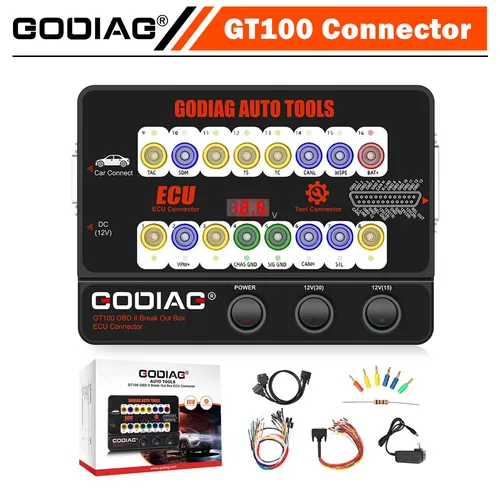 GODIAG-herramienta automática GT100, caja de ruptura OBDII, conector ECU, Detector de protocolo OBDII de 16 pines