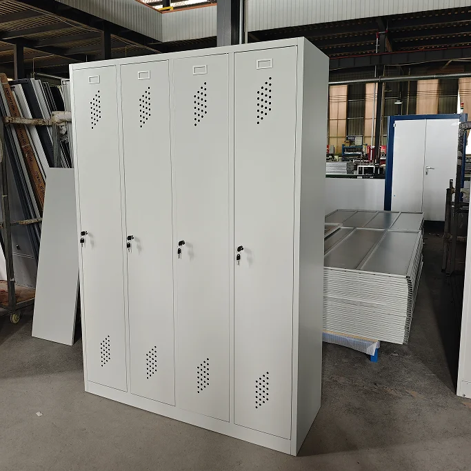 خزانة ملابس حديدية حديثة رخيصة الثمن مكونة من 4 أبواب مطبوعة على شكل ألميرا معدنية معدنية لخزانة الملابس #4