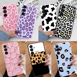 Leopard Print Phone Case For Samsung Galaxy A24 A54 A55 A34 A56 A16 4G Protection Back Cover Soft Silicone Fundas Shell Coque