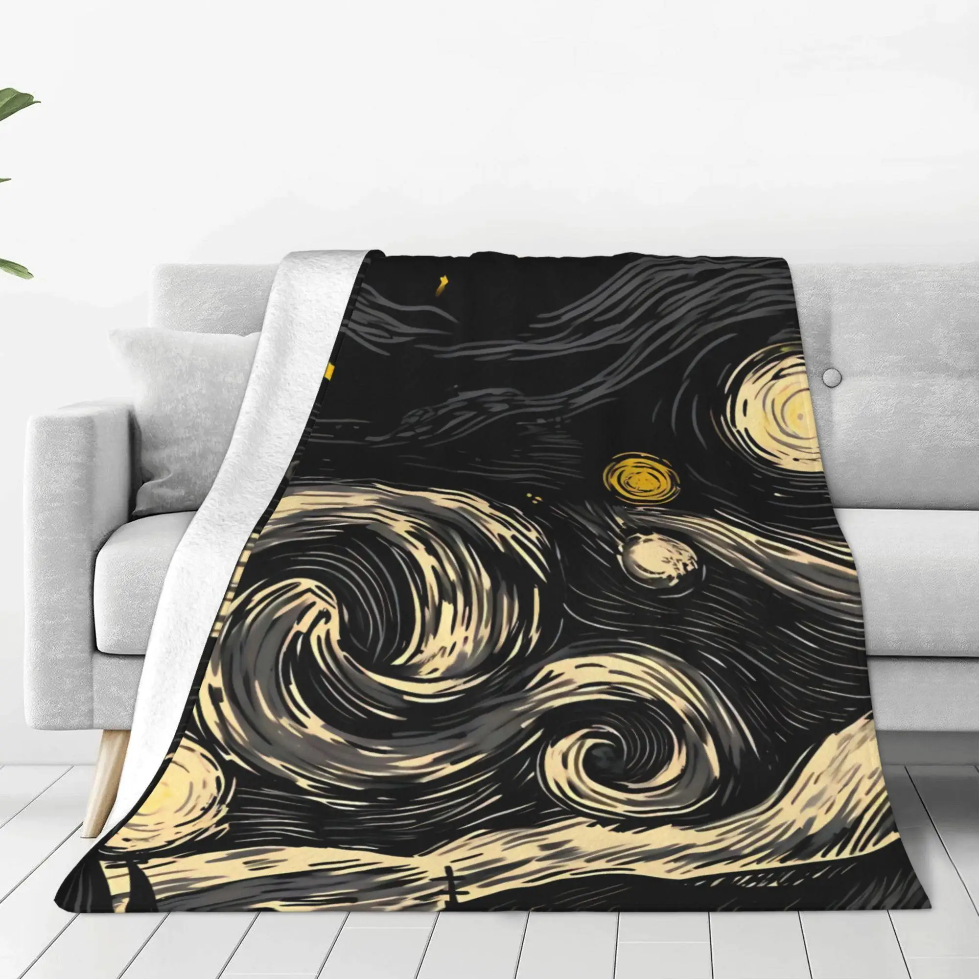 Cozy Warm Cartoon Star Flannel Blanket Soft Lightweight Warm Suitable for Sofa Travel Camping Office and Bed All Seasons