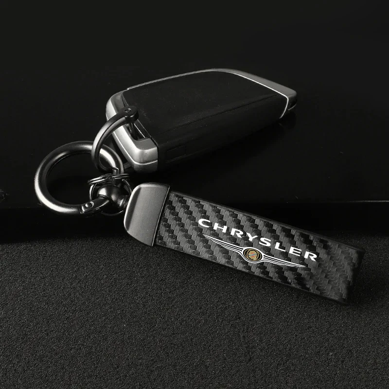 

Car Carbon Fiber Style Keychain Microfiber Leather Key Chain For Chrysler 300c Pacifica PT Cruiser Grand Country Car Accessories