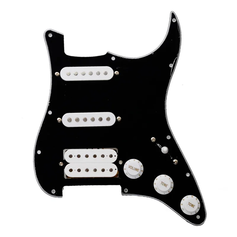 Golpeador SSH multicolor para guitarra eléctrica y conjunto de placa rascadora precableada cargada SSH en blanco y negro
