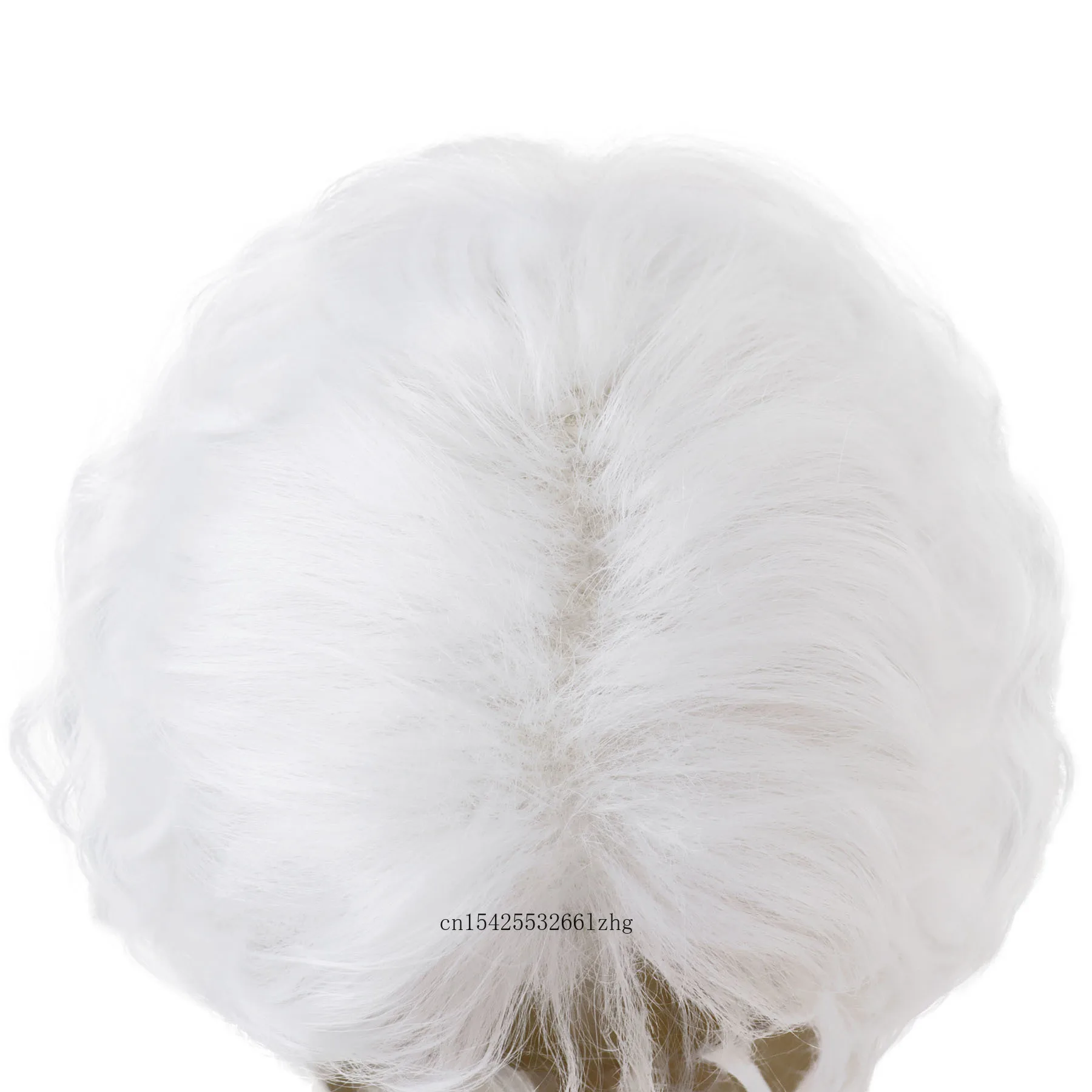 GNIMEGIL Synthetic Natural White Wig Long Curly Hair for Men Daily Use Layer Wigs with Bangs Cancer Patient Gift Outfits Costume