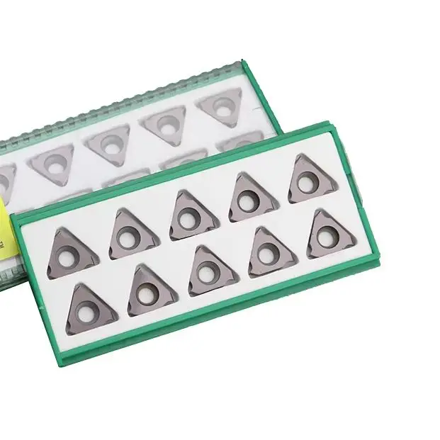 선반 선삭 공구 카바이드 인서트 삼각형 절삭 인서트 블레이드, TGF32R 라운드 에지 그루브, 0.5mm, 0.75mm, 1.0mm, 1.5mm, 10 개