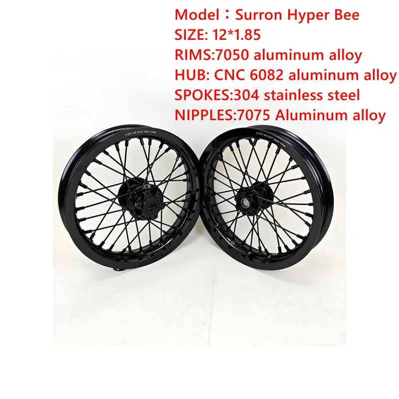 Hyper  Bee 14 Inch Wheel Set Aluminum Alloy Electric Motorcycle Dirt  Bike Wheels