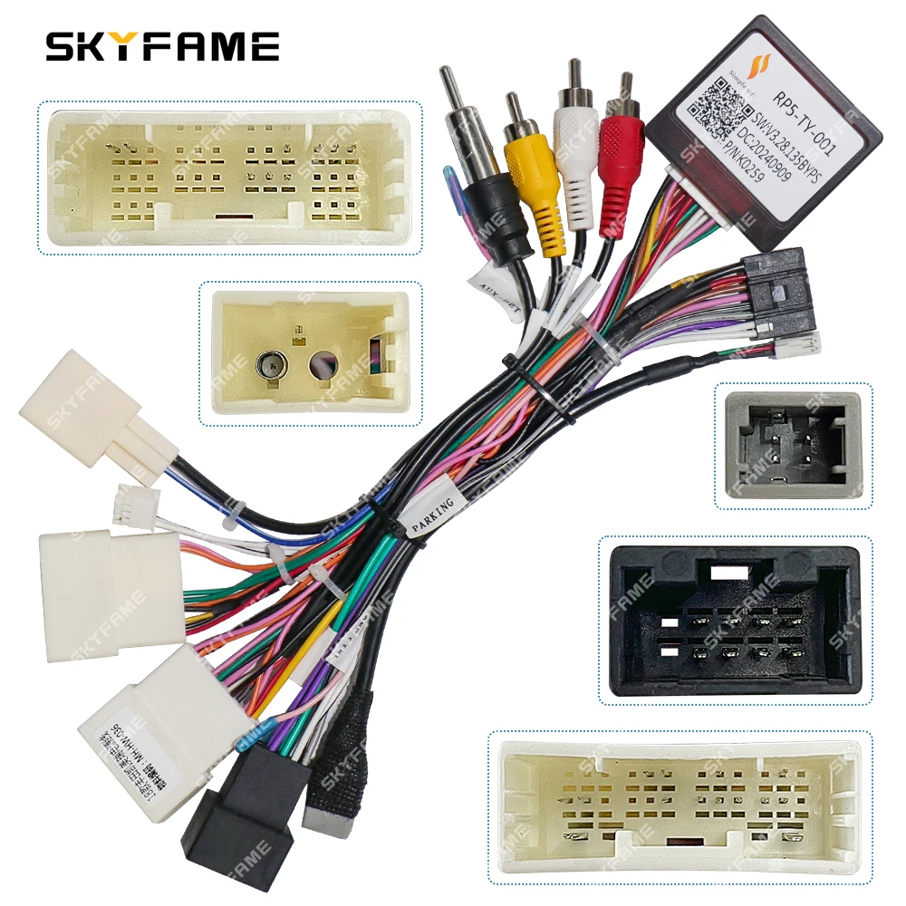 

SKYFAME Car 16pin Wiring Harness Adapter Canbus Box Decoder Android Radio Power Cable For Toyota Camry Hilux