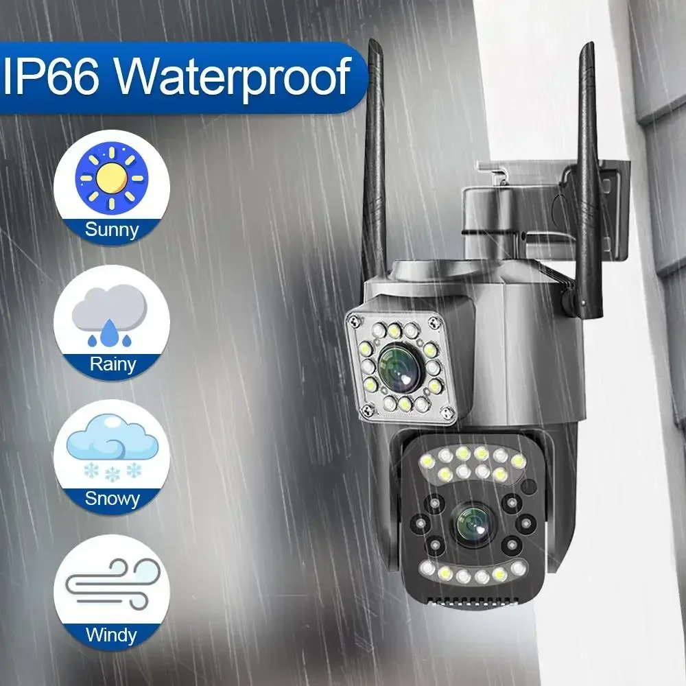 Outdoor IP66 Waterproof Night Vision Security Camera Two-way Intercom AI Mobile Tracking  HD 4MP WIFI IP CCTV