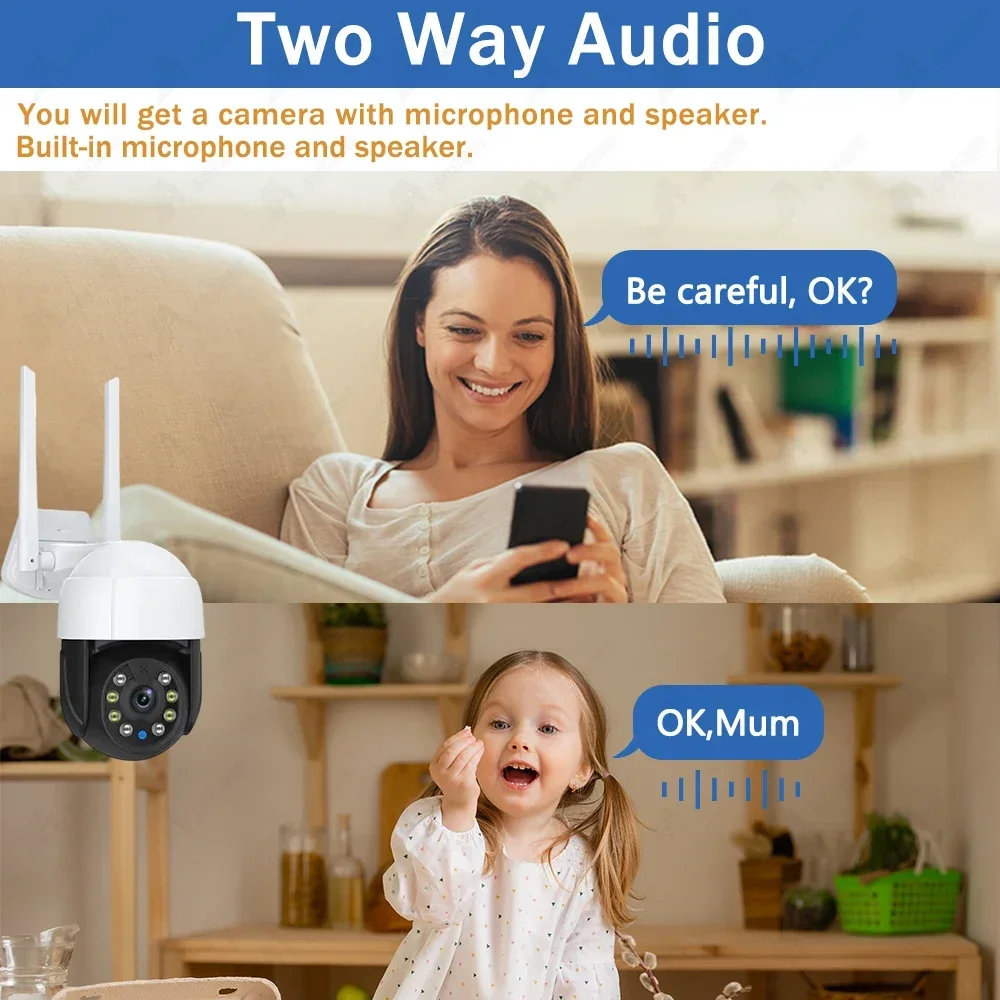 Tuya 5MP HD Lens PTZ WIFI Camera Full Color Nachtzicht Menselijk Auto Tracking Tweeweg Audio Outdoor Beveiliging IP Camera