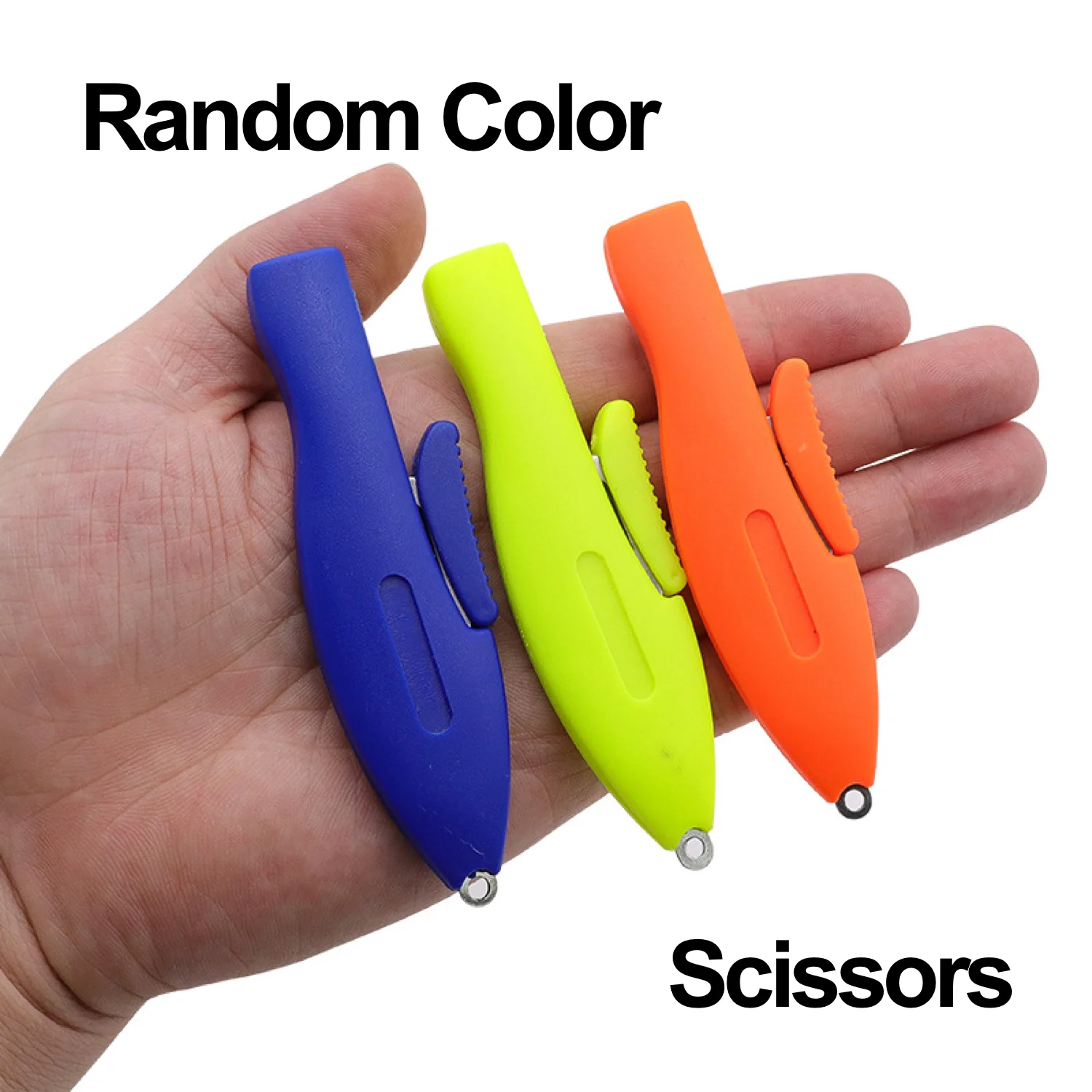 1 Pack Fish-Shaped Folding Scissors Fishing Gear Portable Retractable Protective Cover Random Color Fishing Line Clippers