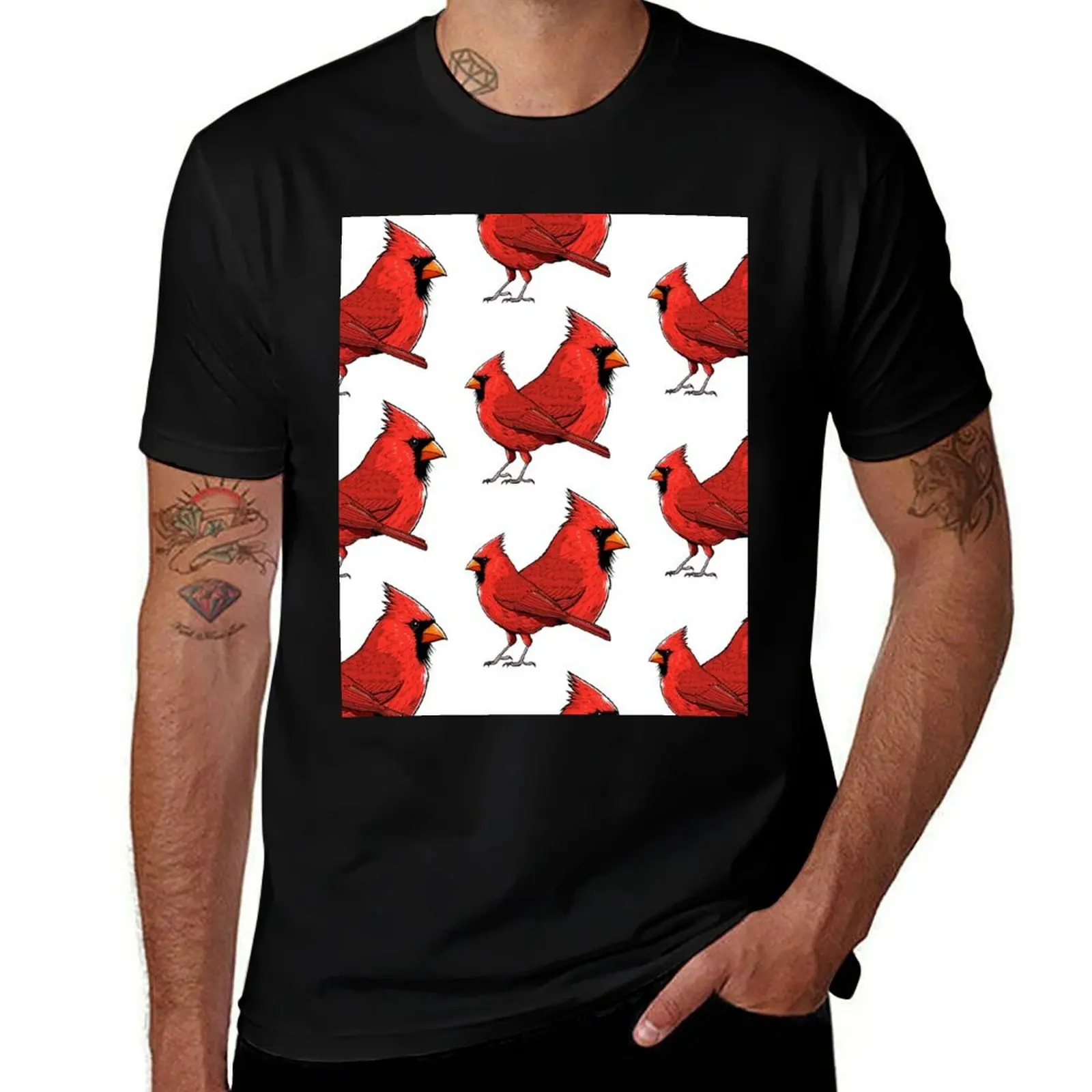 

Cardinal Illustration T-Shirt T-shirts oversize blanks tops anime shirt shirts graphic tee men
