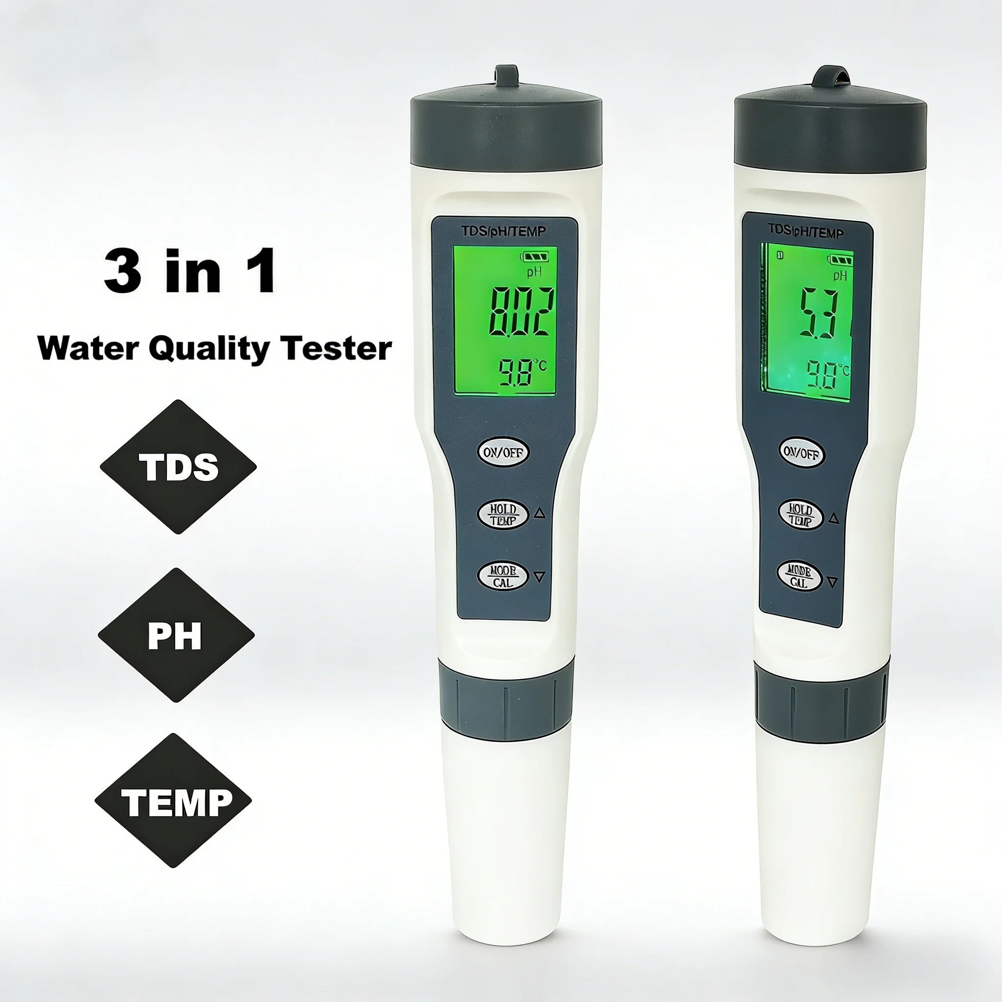 

High Accuracy 3-in-1 Water Quality Analyzer Pen | TDS, pH, Temperature Multi-Parameter Tester for Hydroponics