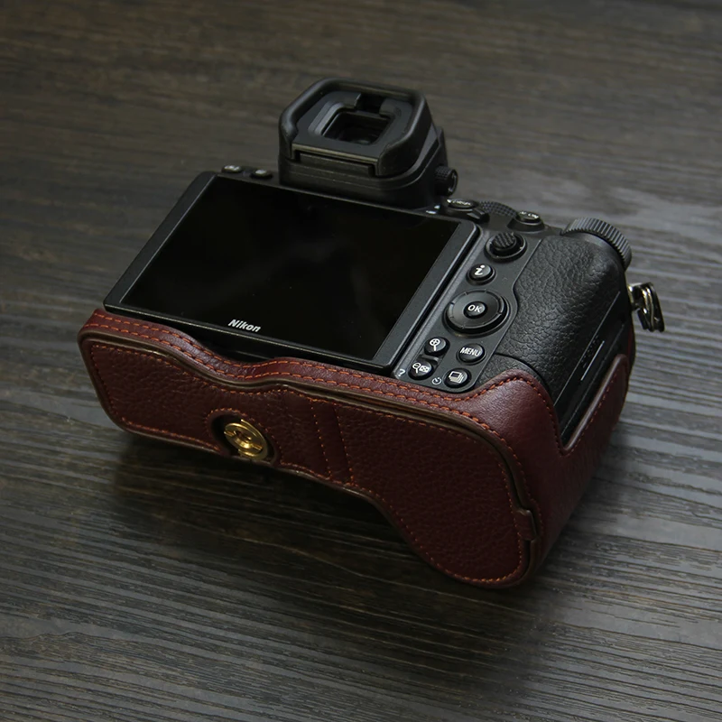 Handwork aparat fotograficzny prawdziwej skóry wołowej torebka z PU ciała BOX Case dla Nikon Z5 Z6II Z7II Z6 Z7 rękaw ochronny box baza