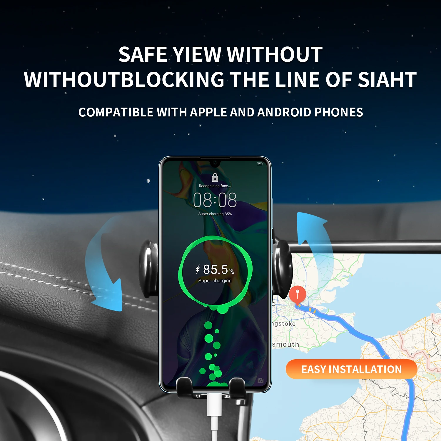 Car Phone Holder For Jeep Compass 2017 2018 2019 2020 Dedicated Fixed Base Bracket Wireless Charging Auto Interior Accessories view 3
