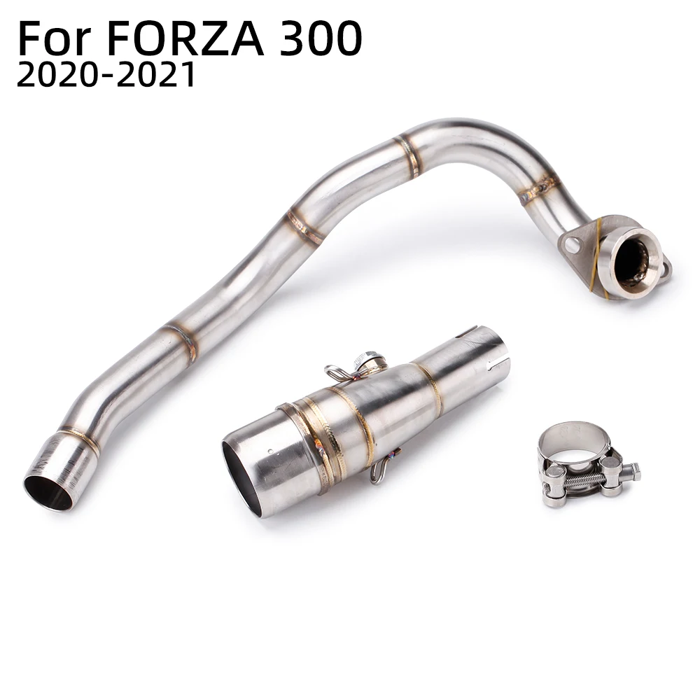 Slip on Motorcycle Exhaust Pipe Modified Front Section Stainless Steel Front Middle Link Pipe For Honda FORZA300 2020-2021