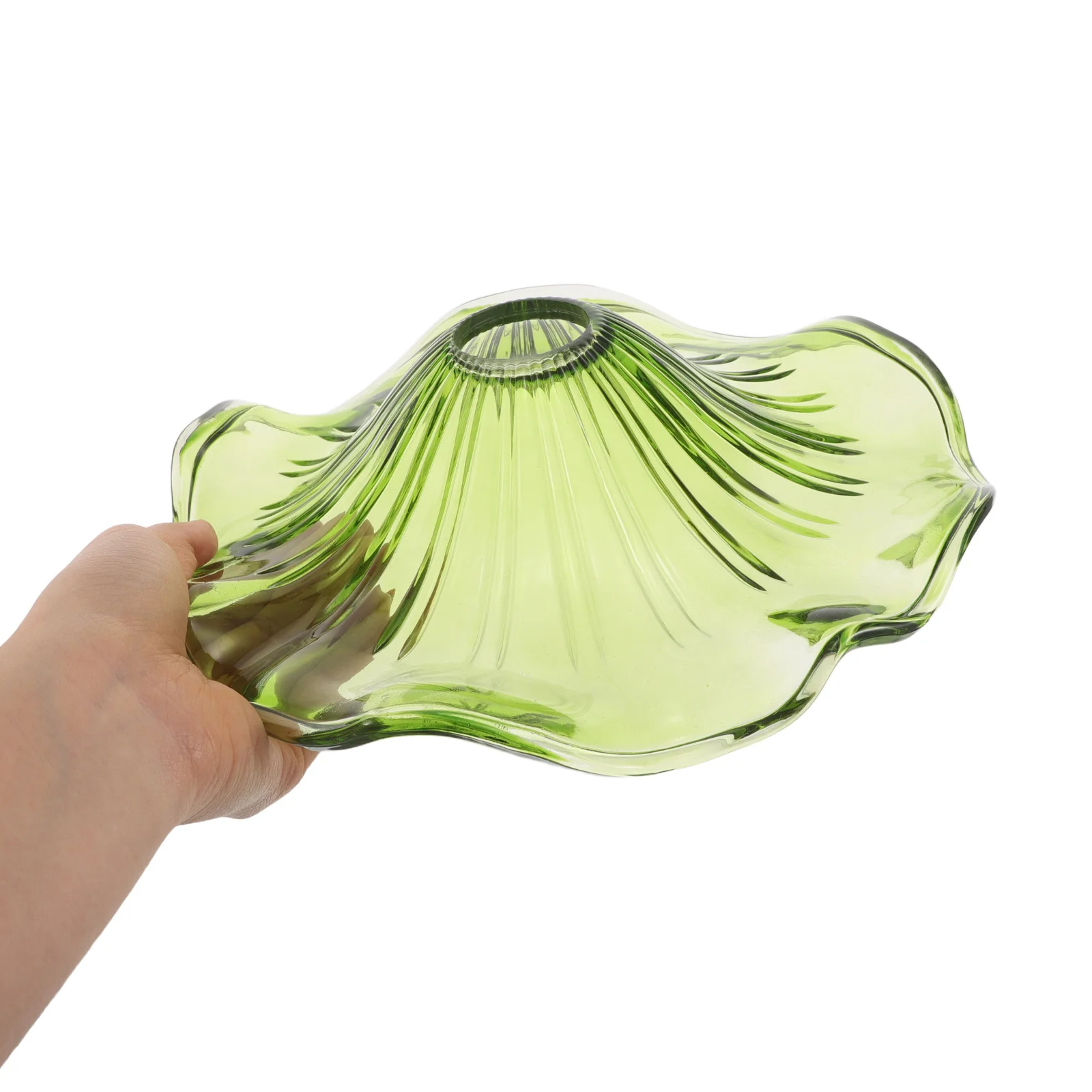 

Green Ruffled Lamp Shade 12 Inch Round Replacement for Ceiling Lights Table Lamps Home Office Interior Lighting Design