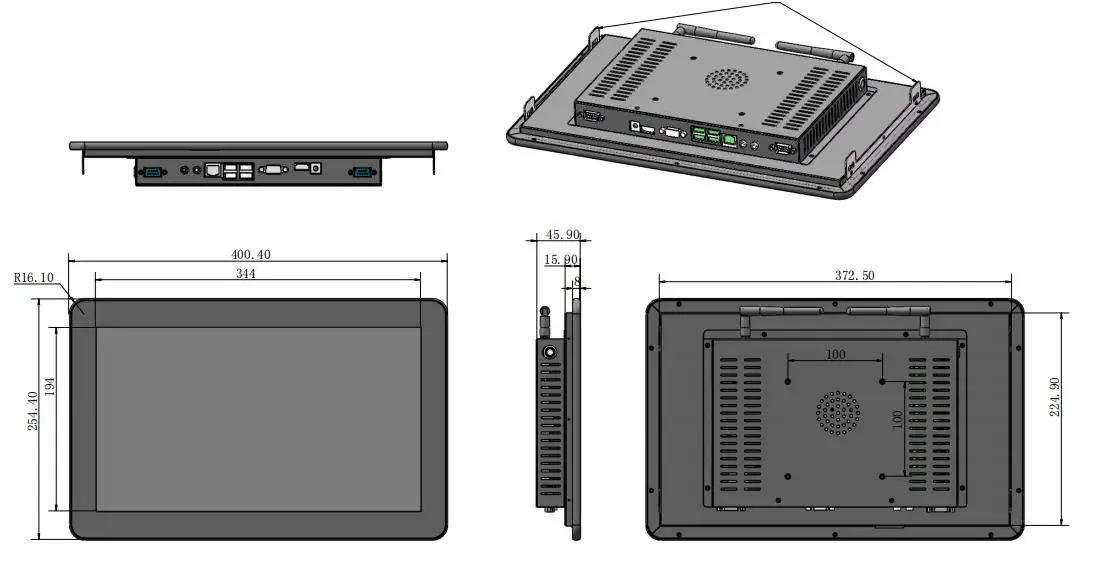 Ip65 waterproof fhd 21.5 inch industrial all in one pc embedded pc, industrial android panel pc for vehicle