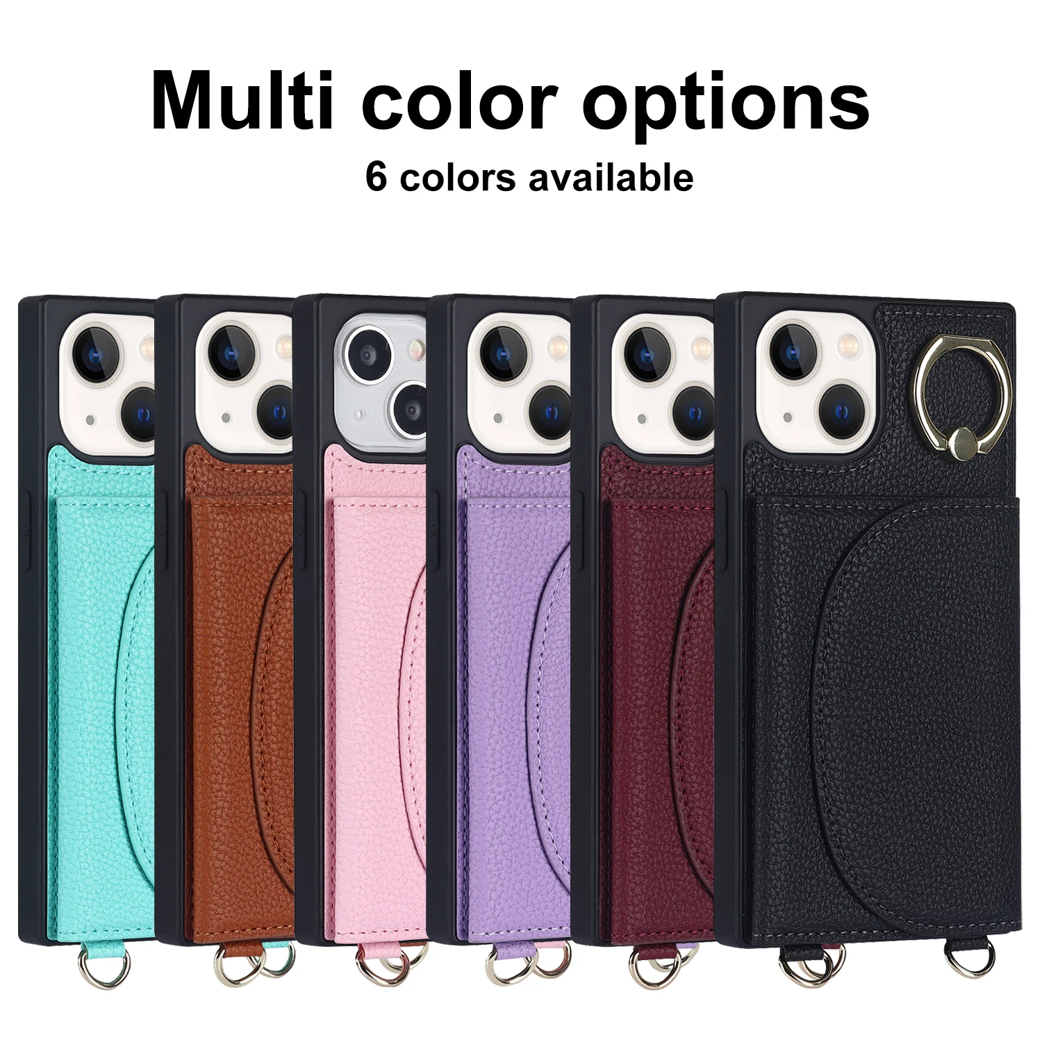 Funda de cuero de lujo para teléfono iPhone 14 Pro Max Stents cartera ranuras para tarjetas funda a prueba de golpes para iphone 14 Plus estilo bolso cruzado
