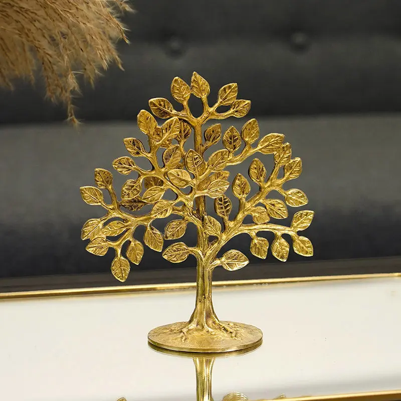 DSA brass handmade retro three-dimensional happiness tree ornament fortune tree auspicious tree home decoration