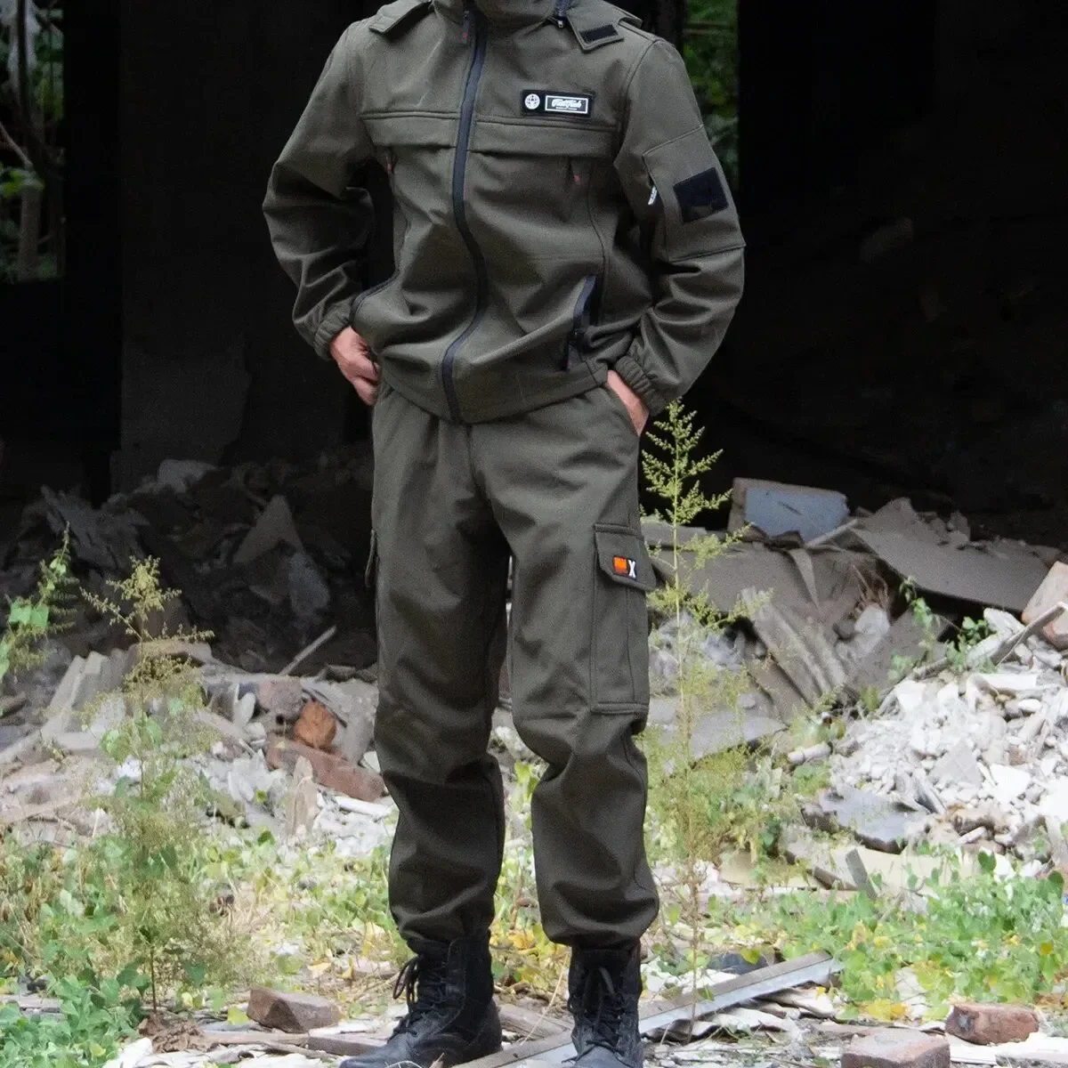 

Утолщенный флис, зимняя уличная рабочая одежда, мужской и женский водонепроницаемый ветрозащитный теплый комплект из двух предметов из полиэфирного волокна, костюм для скалолазания