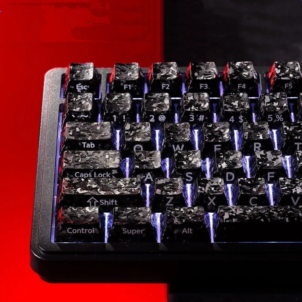 

[Carbon fibre pattern] Keycap forged carbon texture side engraving impermeable original magnetic shaft mechanical keyboard cap w