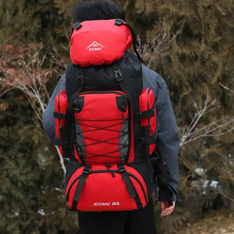 Zaino da viaggio da 90 litri per uomo donna Zaini da campeggio per escursionismo di grande capacità Borsa sportiva per alpinismo impermeabile all'aperto