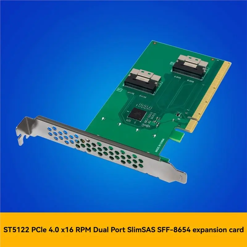 【TODAY-BUY】PCIE4.0 X16 To 2-Port SFF-8654 Extend Card Pcie 4.0 X16 To 2-Port Slimsas SFF-8654 Server Adapter Card For Win10/11