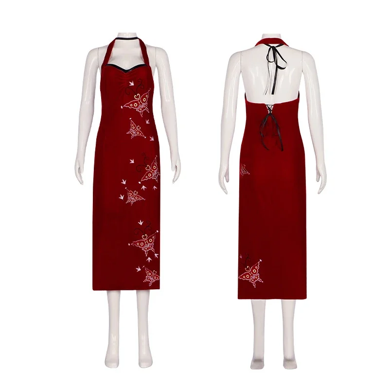 

Biochemical crisis role-playing red jumpsuit, yellow lace cheongsam set