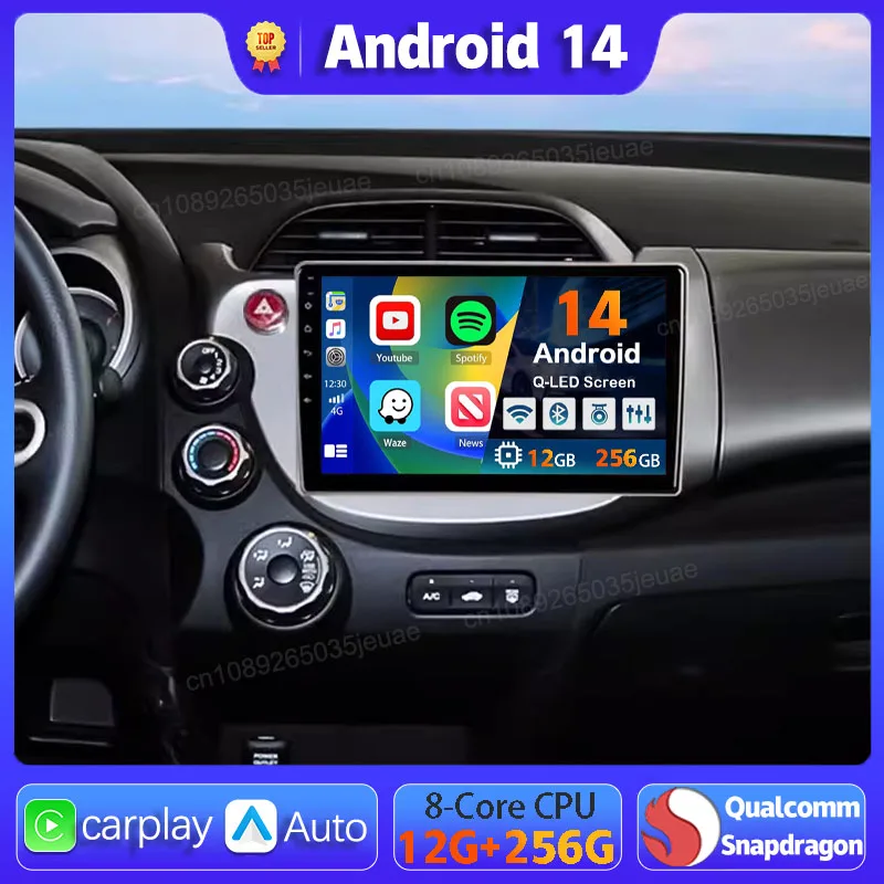 

Автомагнитола Carplay для HONDA FIT JAZZ LHD 2007 2008-2013, 2 Din, Android 14, GPS, BT