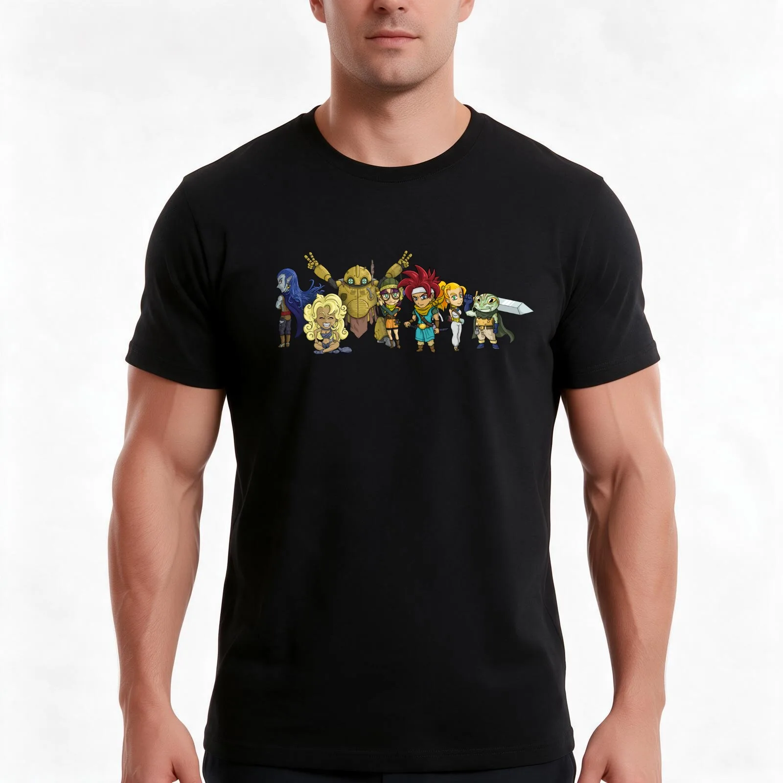 Chrono Cast T-Shirt, Summer Casual Cotton Tee, Oversized Streetwear Tops, Vintage Graphic Print, Loose Fit Short Sleeve