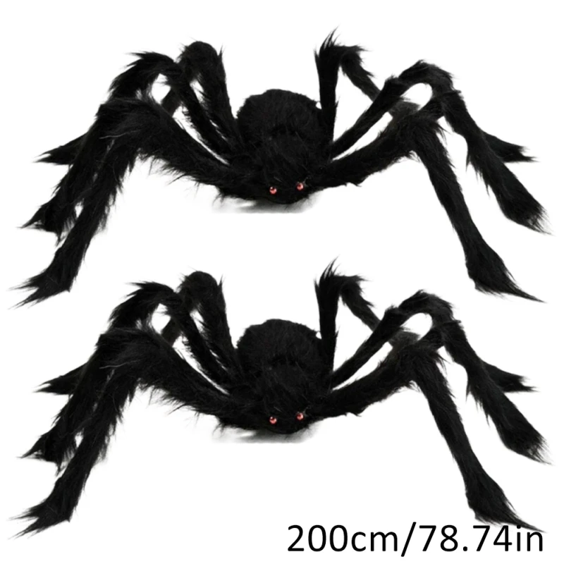 30/75/125/200cm Big Plush Spider DIY Decoration Huge Spider Web Halloween Party Home Terror Scary Party Horror Stretchy Cobweb