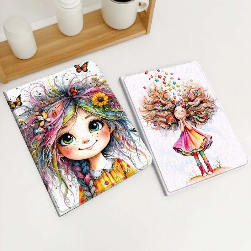

Art Design Color Girl For Xiaomi Redmi Mi Poco Pad 2 5 6s 7 7s Ultra Pro Max 14 12.4 12.1 inch Soft Tablet Case Gift