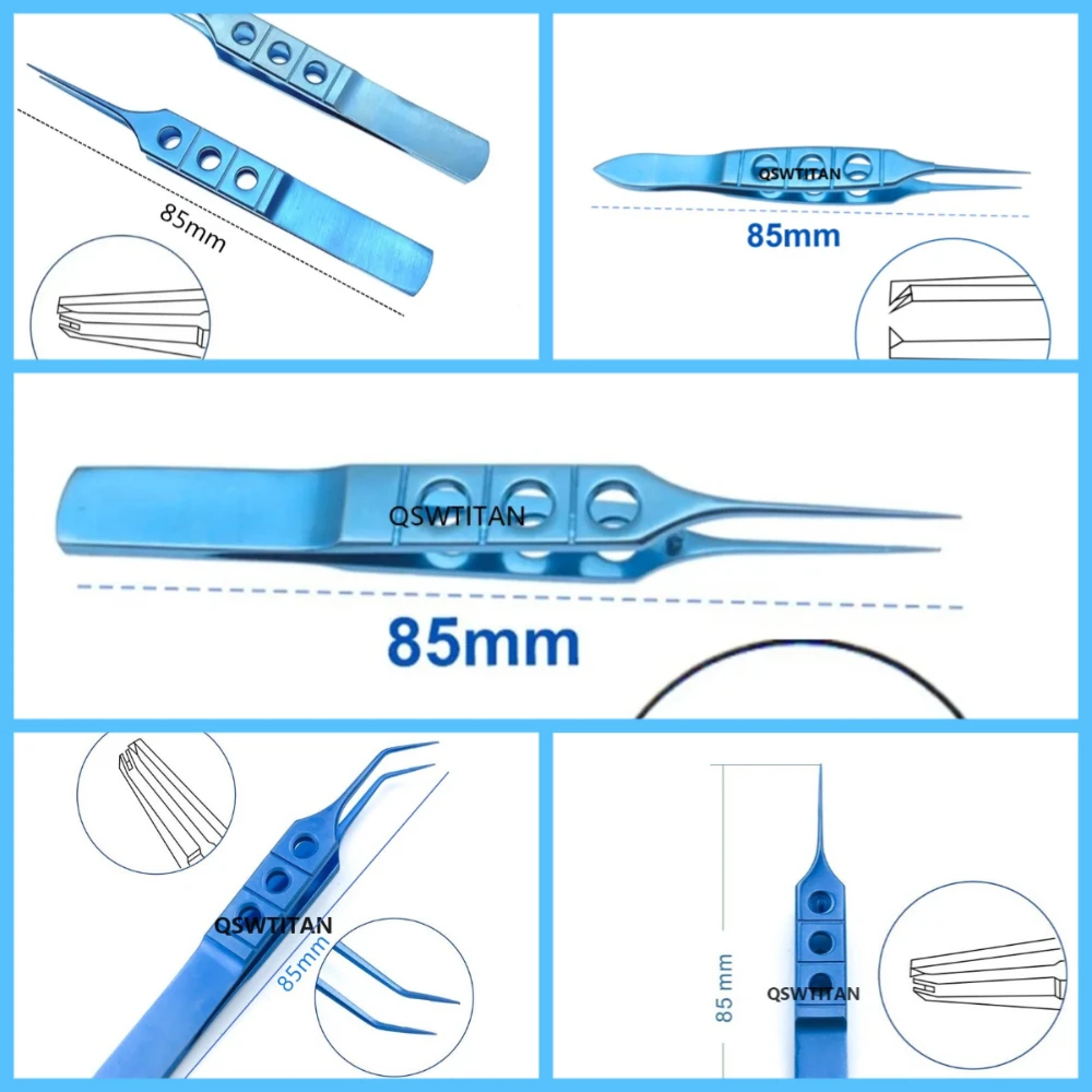 Titan Ophthalmic Colibri Beaked Fine Pierse Tips Bindezange mit Plateau-Augenchirurgieinstrument Zahnzange